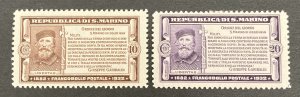 San Marino 1932 #143-4, Giuseppe Garibaldi, Unused/MH, CV $20.