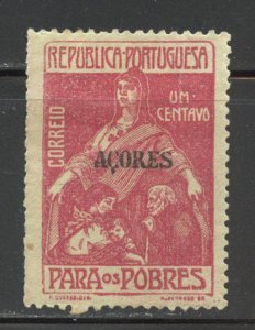 Azores Scott RA3 Unused H - 1915 Postal Tax Overprint - SCV $0.75