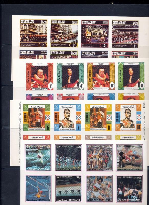 Scotland Staffa Chess Eynhallow Dogs Davaar Royalty Wildlife Sheetsx30MNH(PB262