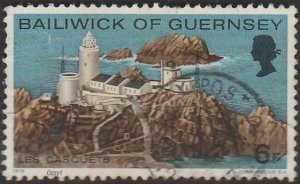 Guernsey #132 6p Casquets Lighthouse USED-Fine-H.