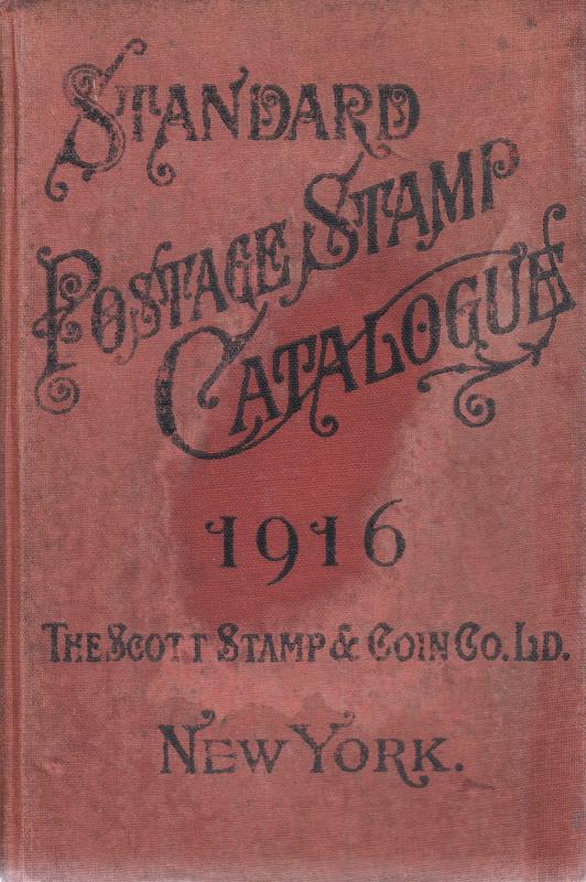 1916 Scott Standard Postage Stamp Catalogue, hardcover, cover stains