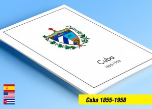 COLOR PRINTED CUBA 1855-1958 STAMP ALBUM PAGES (83 illustrated pages)