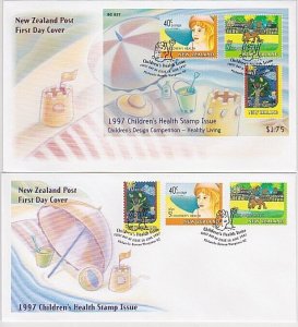 NEW ZEALAND 1997 Health set and mini sheet FDCs............................A1142