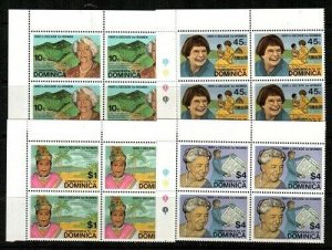 Dominica Scott 758-61 Mint NH blocks