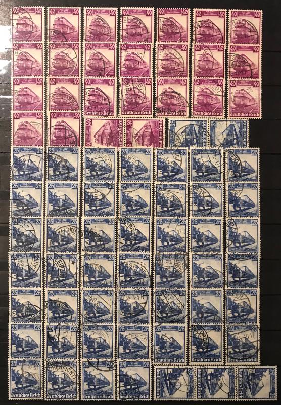 German Empire: Used High Values ex Trains 1935 Multiple