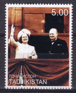 Tajikistan 2000 Sir Winston Churchill-Queen Mother Single perforated MNH