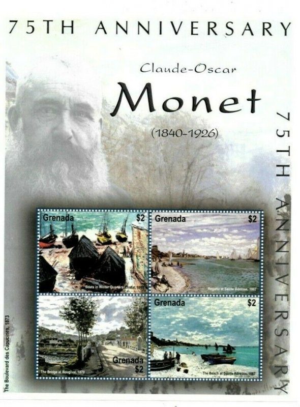 Grenada - 2001 - Claude Monet - Sheet Of 4  - MNH