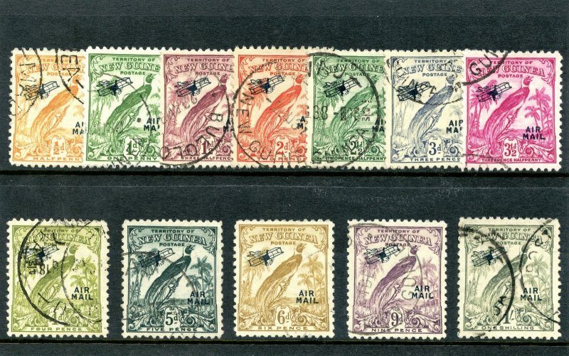 New Guinea 1932 Bird of Paradise short set to 1/- very fine used. SG 190-199.