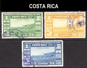 Costa Rica Scott C121-23 complete set VF used.  FREE...