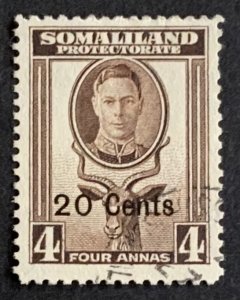 SOMALILAND PROTECTORATE 1951 DEFINITIVE 20 cents SG128 FINE USED