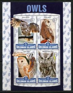 SOLOMON ISLANDS 2016 OWLS SHEET  MINT NH