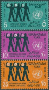 Egypt 1966 SG882-884 ILO set MNH