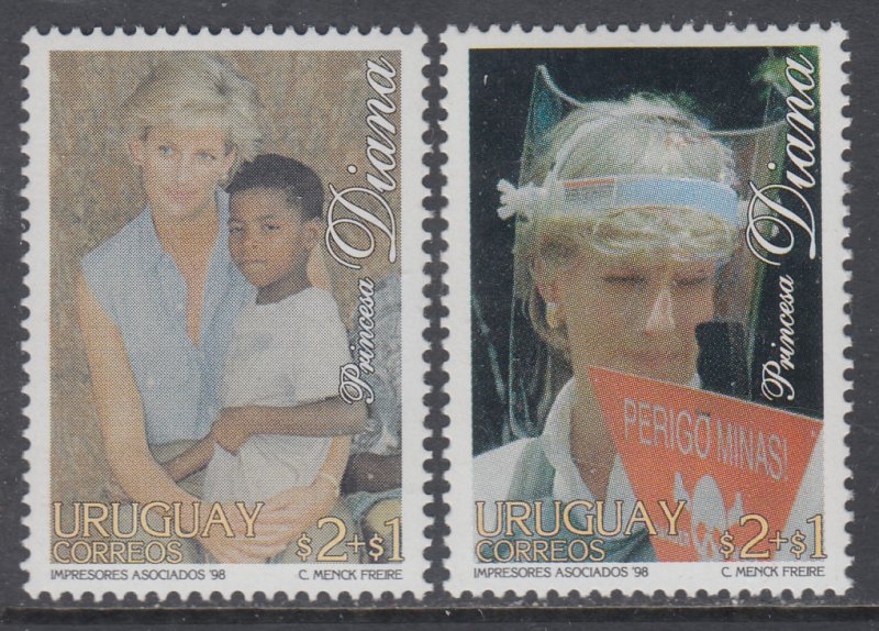 Uruguay B10-B11 Princess Diana MNH VF