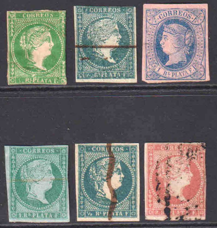 CUBA FIRST ISSUES QUEENS COLLECTION LOT UNUSED USED x6