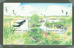 Denmark #1164A  Souvenir Sheet (Fauna) (Flora)