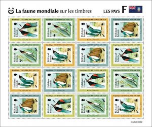 C A R - 2025 - Fauna on Stamps, Falkland Is - Perf 16v Sheet - Mint Never Hinged