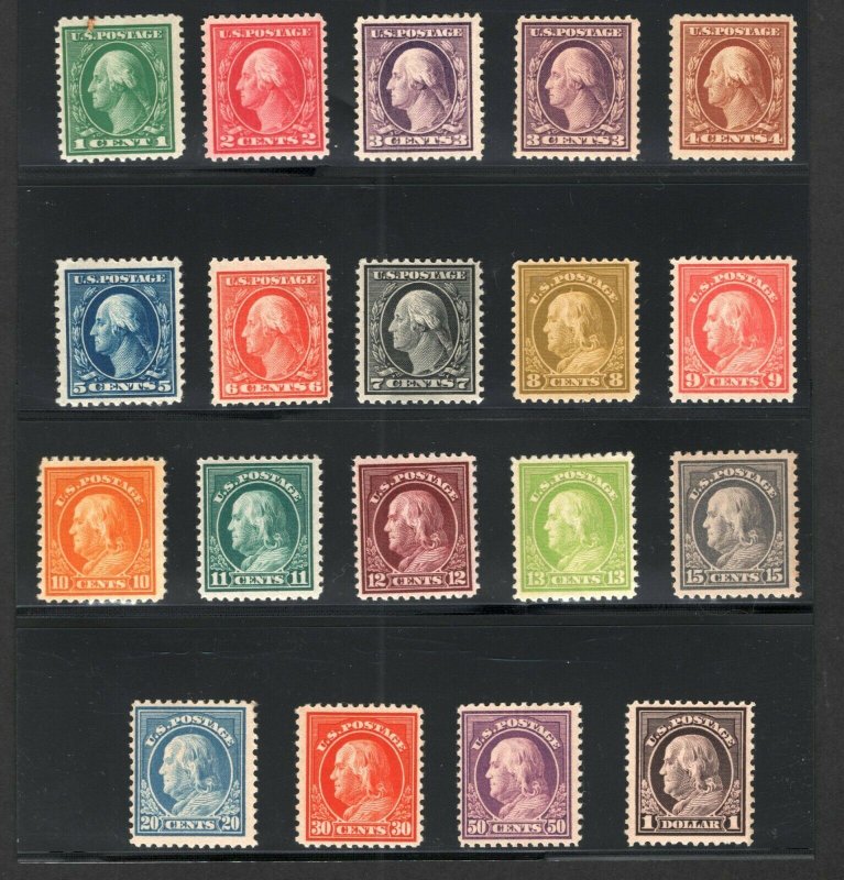 SCOTT #498-499, 501-518 F/VF OGnh Mint NG, 501 Hinged SCV $715 (LB 3/14) 