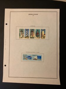 US 1990 stamps 2 sets new with album page