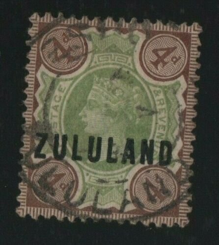 Zululand 1888 SG6 4d Green and Deep Brown used 