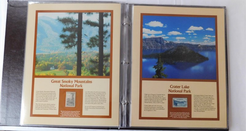 America's National Parks Commemorative 15 Mint Stamp Panels Collection in Album