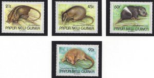Papua New Guinea #798-801 MNH set, small mammals, issued 1993