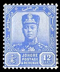 Malayan States - Johore #111A (SG 114) Cat£55, 1940 12c ultramarine, lightly...