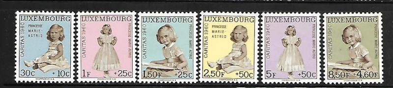 LUXEMBOURG,B216-B221, MINT HINGED,PRINCESS MARIE-ASTRID