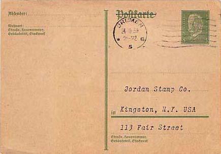 Germany, Government Postal Card