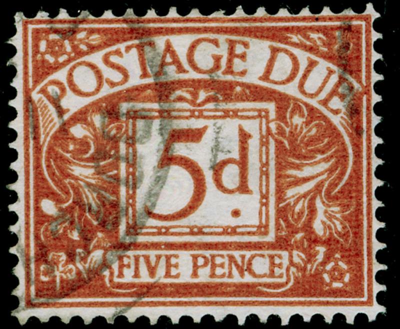 SG D52, 5d brown-ochre, FINE USED. Cat £20. WMK EDWARD E2R.