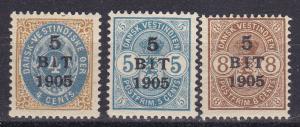 Danish West Indies 40-42 MH 1905 Surcharge Defins.