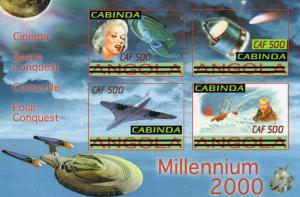 Cabinda (Angola) 2002 Shlt(4)  Imp.Halley's Comet/M.Monroe/Polar Conquest