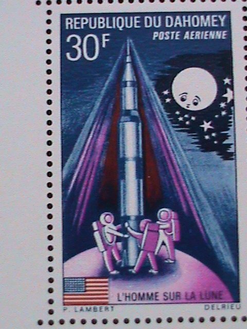 DAHOMEY-1969- MEN FIRST STEPPED ON THE MOON-U.S.A - MNH S/S VERY FINE