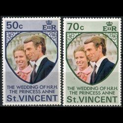 ST.VINCENT 1973 - Scott# 358-9 Royal Wedding Set of 2 NH