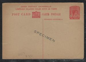 LEEWARD ISLANDS (P2712B) KGVI 1D PSC SPECIMEN  SCARCE