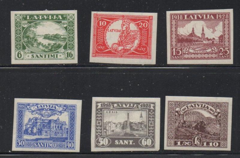 Latvia Sc B34-9 1928  Liberty Memorial stamp set mint imperforate