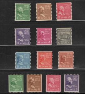 USA Scott 839-51 MNH** PREXIE COIL's cv $33.90