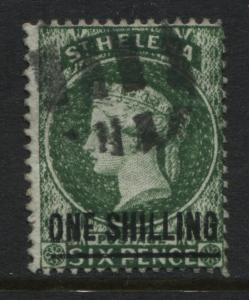 St. Helena QV 1882 1/ on 6d deep green used