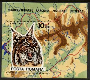 Romania 3307 MNH Map, Lynx