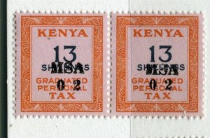 KENYA; 1963 early Revenue Tax issue used 13s. fine Pair