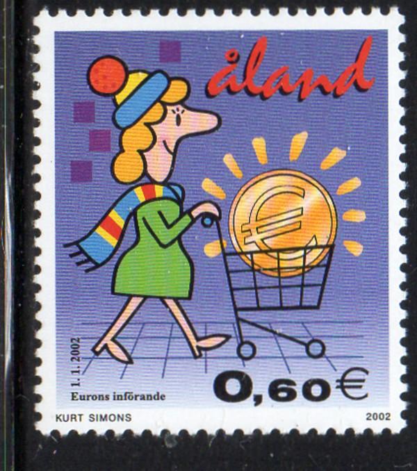 Aland Finland Sc 201 2002 Introduction of Euro stamp mint NH