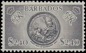 Barbados #216-227 Complete Set  (12), 1950, Hinged