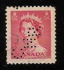 Canada #327   perfin