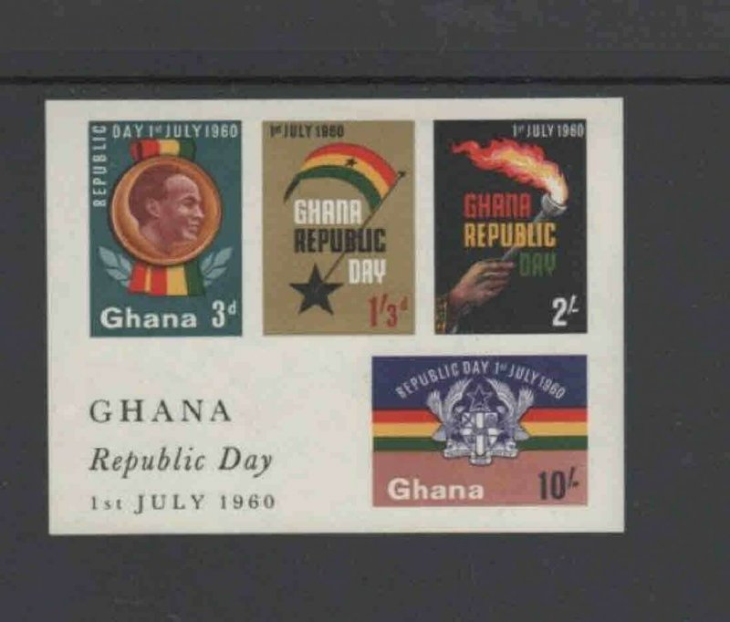 GHANA #81a 1960 DECLARATION OF THE REPUBLIC MINT VF NH O.G S/S aa