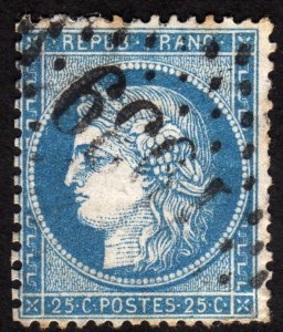 1871, France 25c, Used, Sc 58