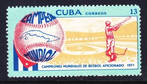 Cuba 1667 MNH 1971 Cuba's Vicrory World Amateur Baseball Championships I...