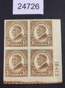 US STAMPS #631 MINT OG NH PLATE BLOCK LOT #24726