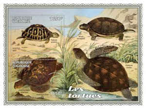 Togo 2021 MNH Turtles Stamps Greek Turtle Hawksbill Sea Turtle Reptiles 2v S/S