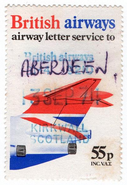 (I.B) Cinderella Collection : British Airways Air Letter Service 55p (Kirkwall)