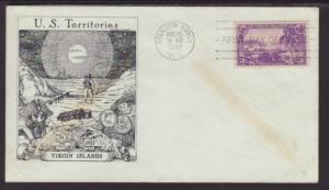 US 802 Virgin Islands 1937 Historic Arts Pencil FDC
