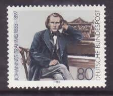 Germany-Sc#1394- id9-unused NH set-Composer Brahms-Music-1983-